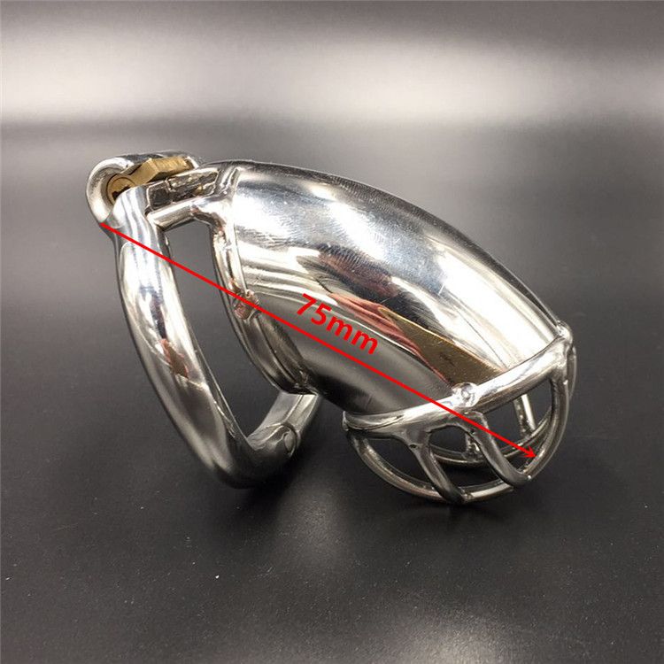 Hinged Curve Base Ring Design Stainless Steel Male Chastity Devices For ...