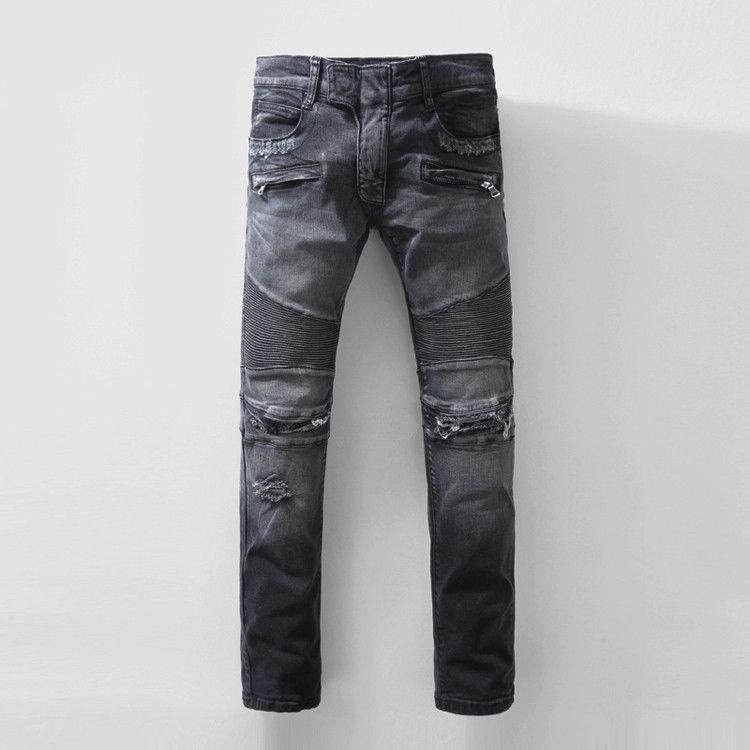Compra 2019 Pantalones Vaqueros Para Hombre Moda De Hombre Agujero Negro Pantalones  Rotos Desgarrados Pantalones Rectos Delgados De Mezclilla Retro Retro  Elásticos Pantalones Largos Barato | Entrega Rápida Y Calidad | Es.Dhgate