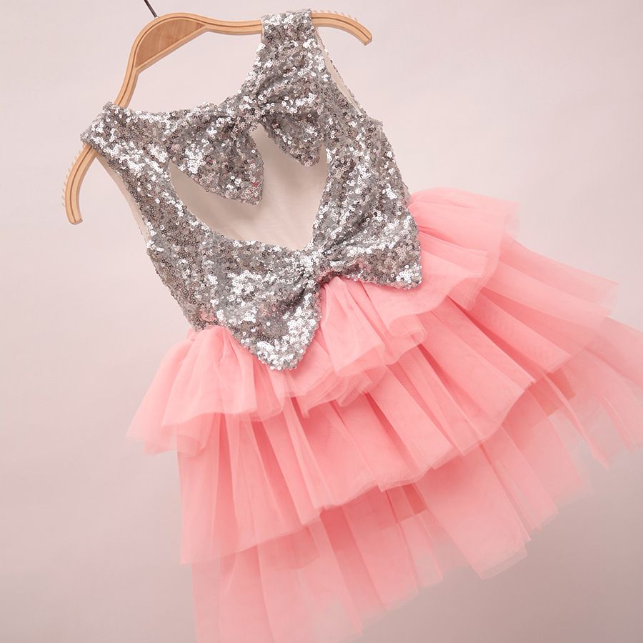 Toddler Baby Girls Bling Sequins A-Line Lace Tutu Princess Dress Outfits Clothes