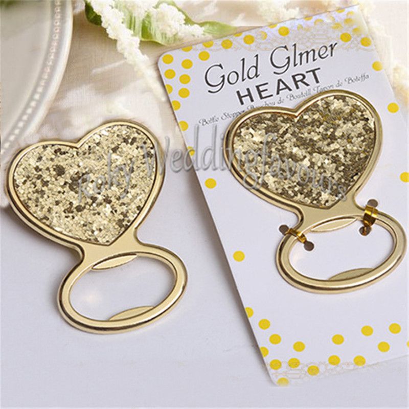 Dhl Gold Glitter Heart Bottle Opener Bridal Shower Favor Wedding Favors Engagement Reception Ideas Gold Theme Party Gift Unique Favors Unique Favors For Weddings From Weddingfavours 1 31 Dhgate Com