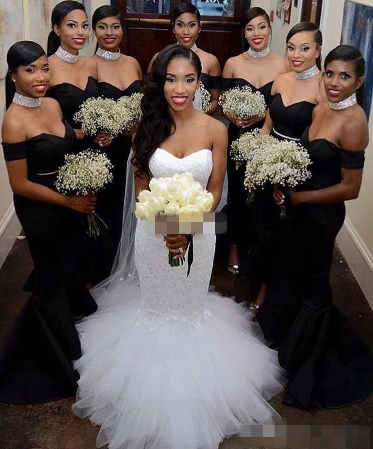 long black sequin bridesmaid dress
