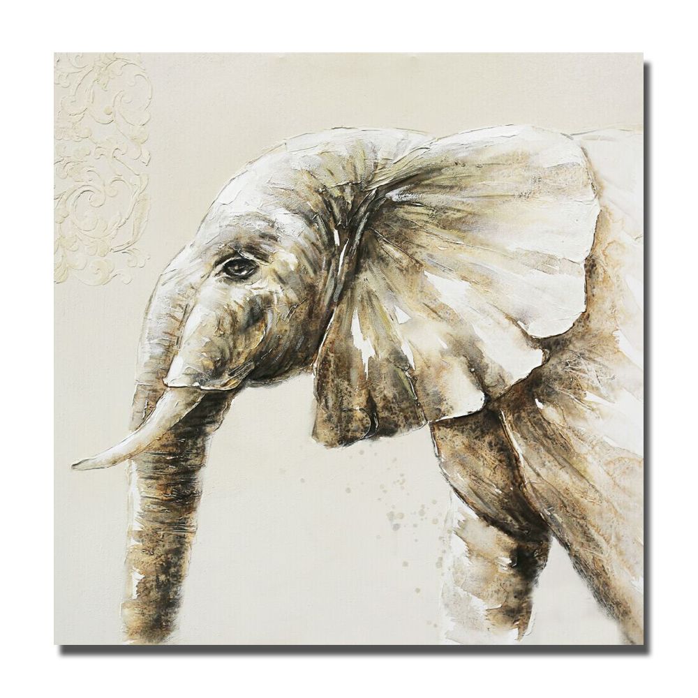 Geburtstagsbild Taufbild Elefant Kobaltblau Eisenrot