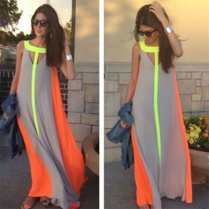 bright maxi dress