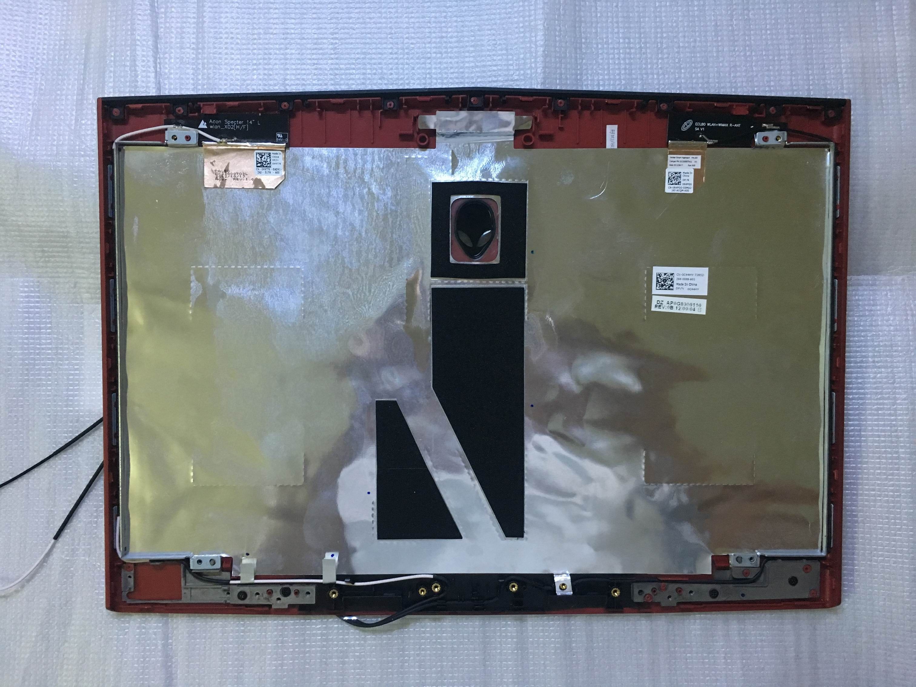Original For Dell Alienware M14x R2 Laptop Red Back Cover C44hy Original For Dell Alienware M14x R2