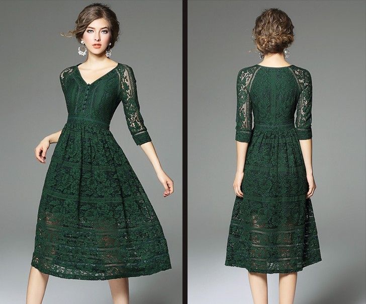 green dress with sleeves