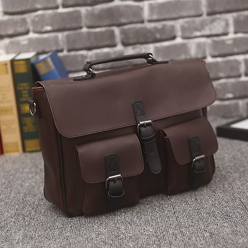 Men/'s Leather Bag Business Messenger Laptop Shoulder Briefcase Handbag Brown