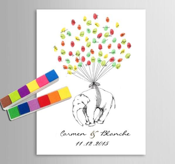 Acheter Pas Cher Style Delephant Empreinte Digitale Arbre Signature Peinture Sur Toile Amour Cadeau De Mariage Decoration Nom Et Date Personnalises Inclure 12 Couleurs Ink Du 13 Fr Dhgate