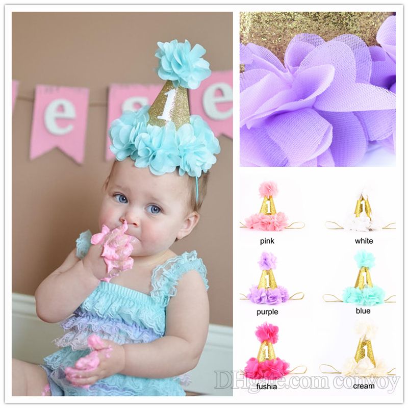1st birthday girl crown headband