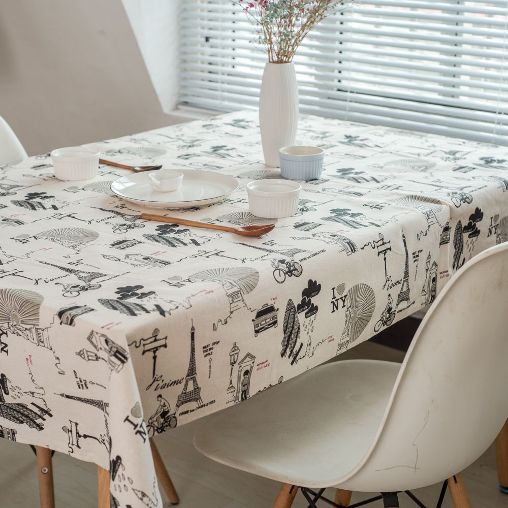 Satin Al Moda Masa Ortuleri Eyfel Kulesi Desen Yemegi Piknik Masa Ortusu Pamuk Liene Malzemeler Secmek Icin Cesitli Boyut Tl75 84 Dhgate Comda