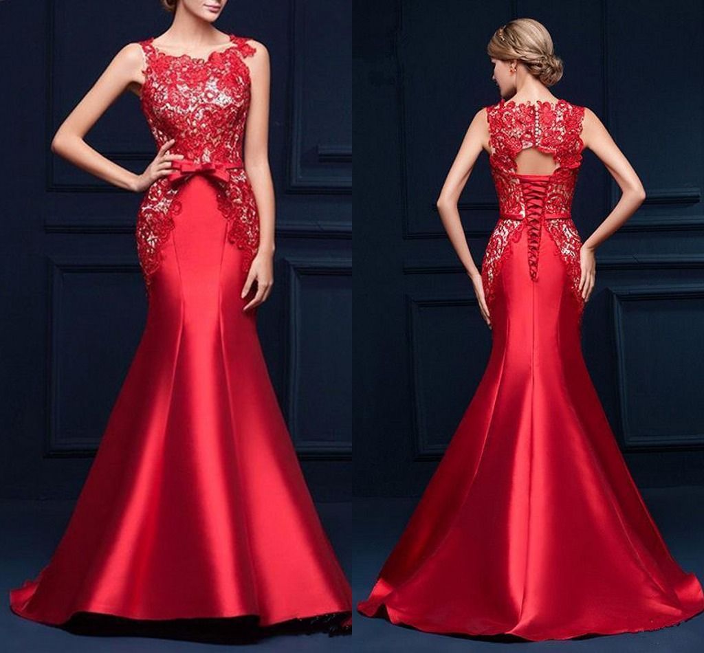 elegant red evening gowns