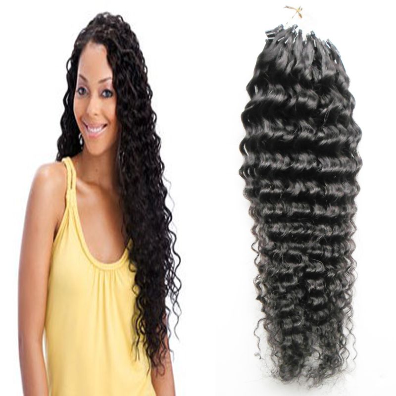 Brazilian Deep Wave Hair Micro Loop Nano Ring Hair Extensions 100g