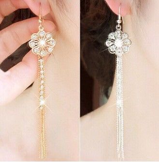 gold rhinestone drop earrings