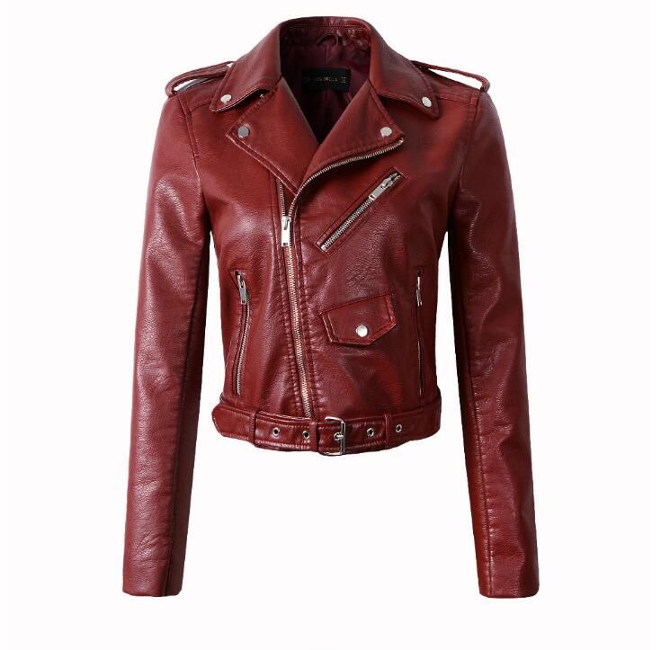 2019 2018 New Fashion Women Wine Red Faux Leather Jackets Lady Er Motorcycle Cool Outerwear Coat With Belt 5 Colour From Heyan0117 29 0