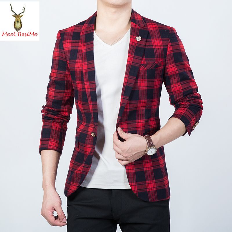 Acquistare Commercio Allingrosso Nero E Rosso Giacca Stampata Giacca  Stampata Blazer Uomo Slim Fit Plaid Mens Blazer Fashion 2017 Nuovo Tartan  Masculino Plus Size 5XL Economico | Consegna Veloce E Qualità | It.Dhgate
