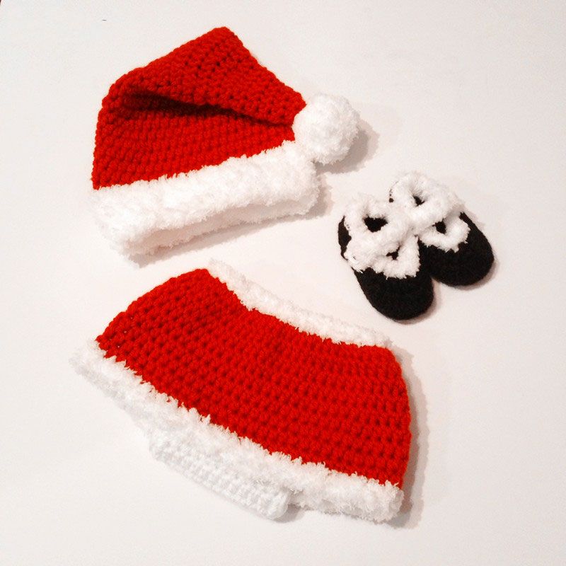 Acquista Adorabile Babbo Natale Abiti Da Neonato Fatto A Mano In Maglia Alluncinetto Baby Girl Costume Di Natale Cappello Vestito E Scarpe Neonato Foto Prop A 17 27 Dal Awesome Shop Dhgate Com