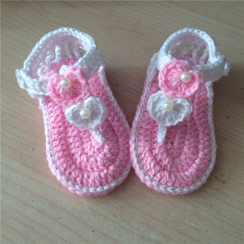 Verano Bebé sandalias a mano Bebé Ciruela crochet zapatos de niño nacido Zapatos