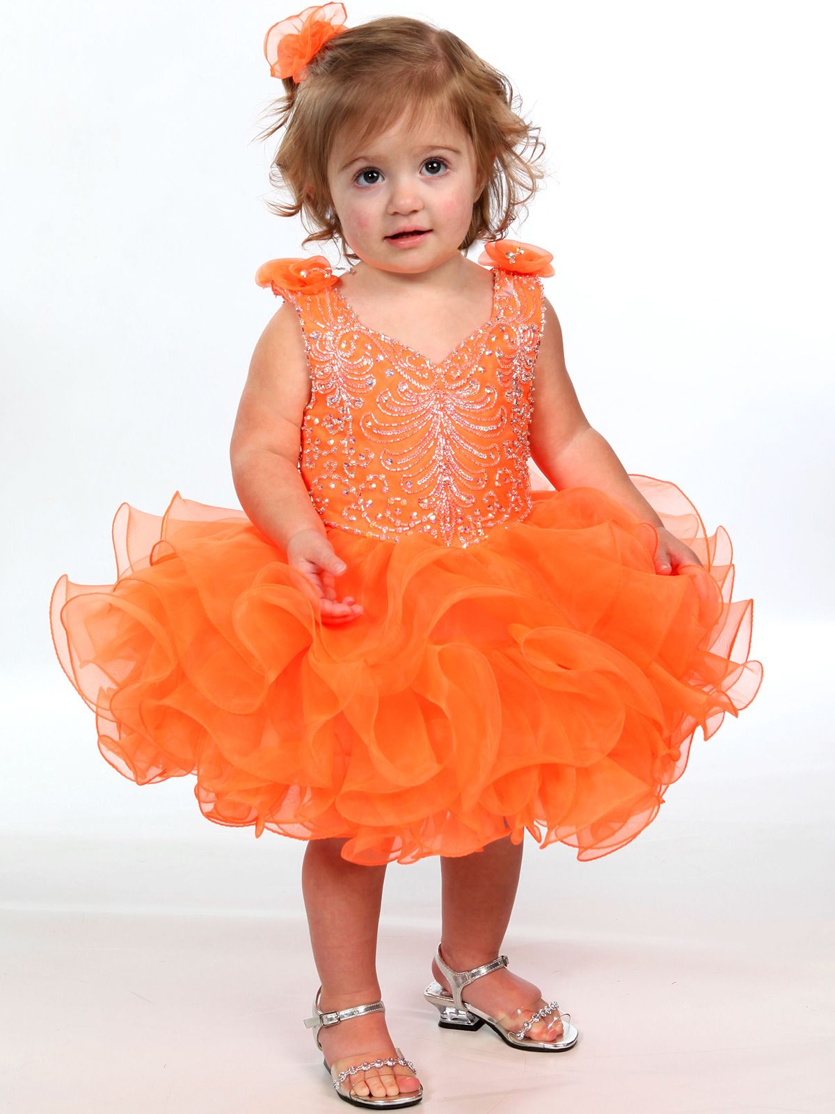 little girl orange dress