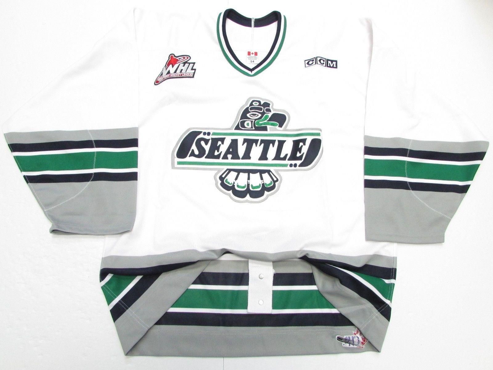VTG Seattle Thunderbirds Hockey Jersey Minor League WHL Canada Made ProJoy
