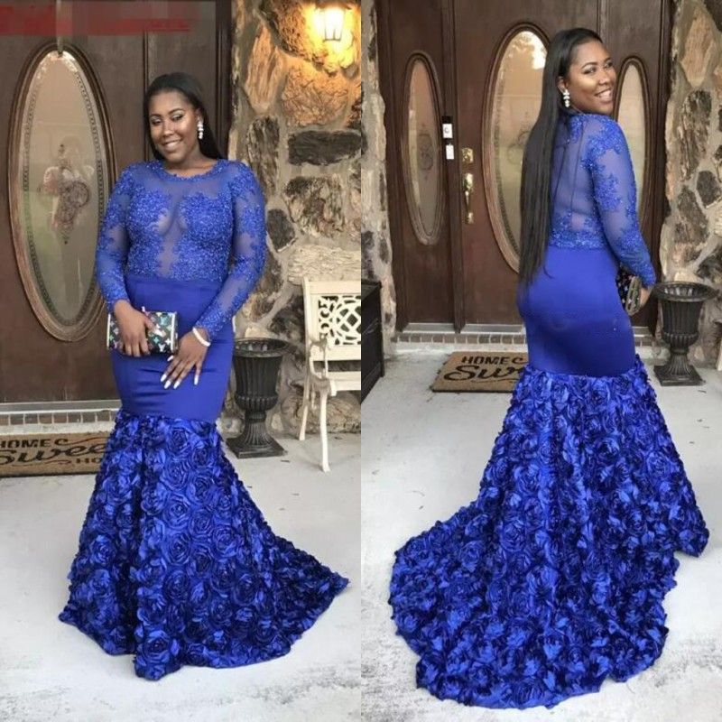 Royal Blue Plus Size Evening Dresses 