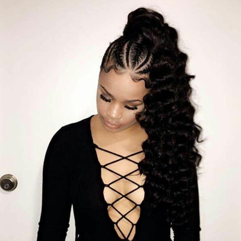 In Stock Ponytail Celebrity Deep Body Wave Human Hair Extension