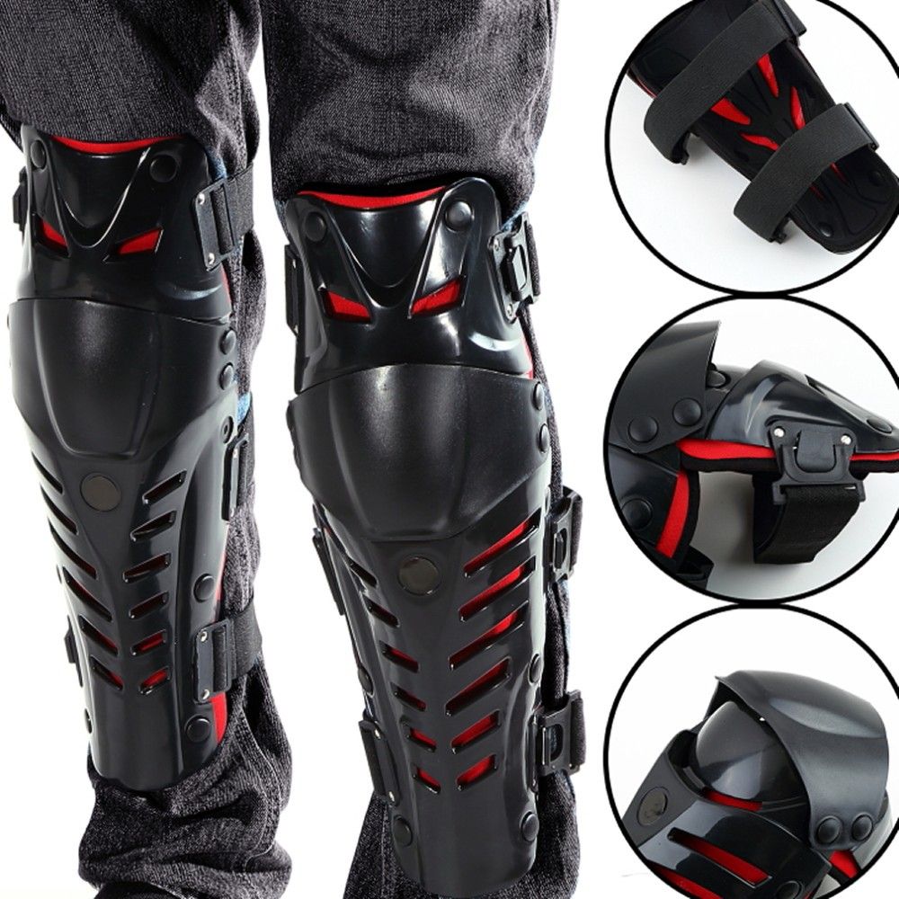 Coppia Protezioni Parastinchi Ginocchiere Moto Motocross 