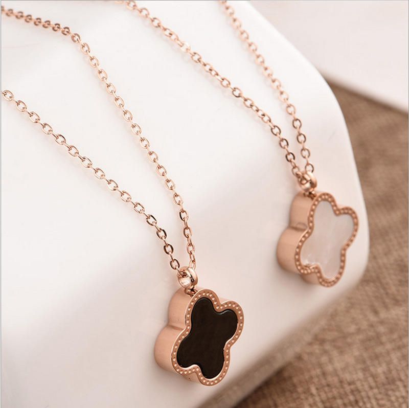 Whole Double Side Shell Clover Necklace Rose Gold Lucky Four Leaf Pendant Chains Fashoin Jewelry For Women Drop Number - Rose Gold Four Leaf Clover Pendant Whole Double Side Shell Clover Necklace Rose Gold Lucky Four Leaf Pendant Chains Fashoin Jewelry For Women Drop Number - Rose Gold Four Leaf Clover Pendant