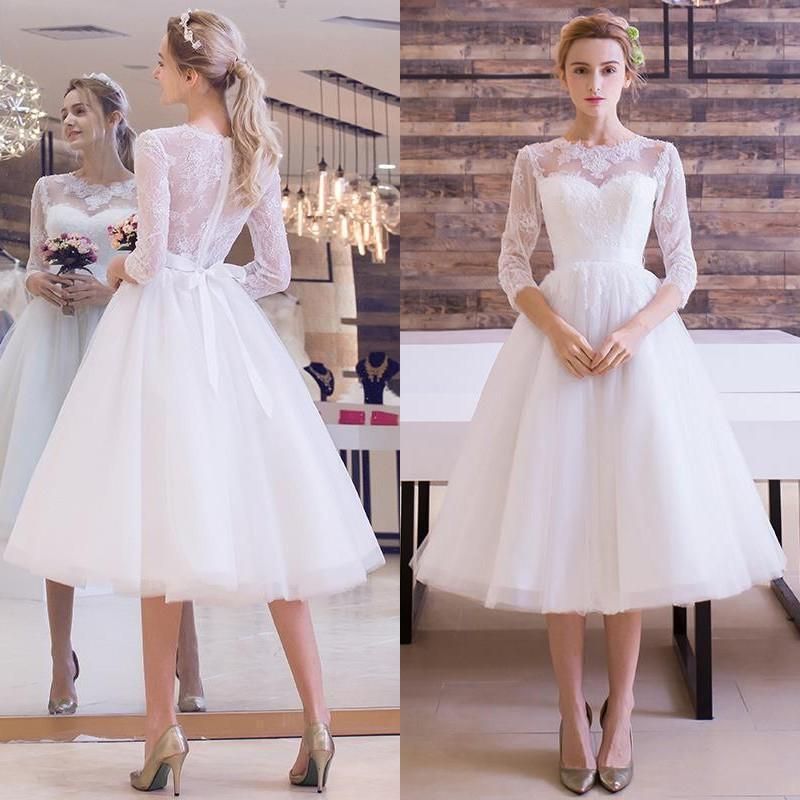 cheap knee length wedding dresses