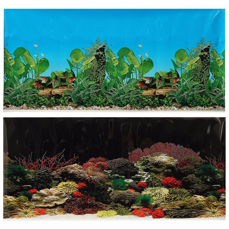 2019 Double Pvc Sided Aquarium Landscape Fish Tank Poster