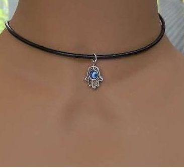 10 x Tibetan Silver Hamsa Hand Fatima Blue Evil Eye Charms For Necklace Bracelet