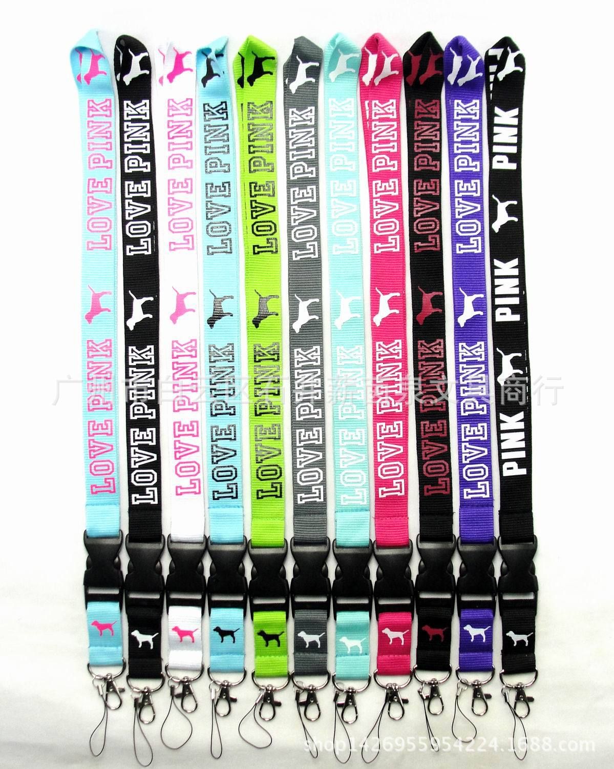 2021 LOVE PINK Neck Straps Mixed Cell Phone Straps Love Pink Strap