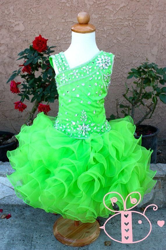 green pageant gown