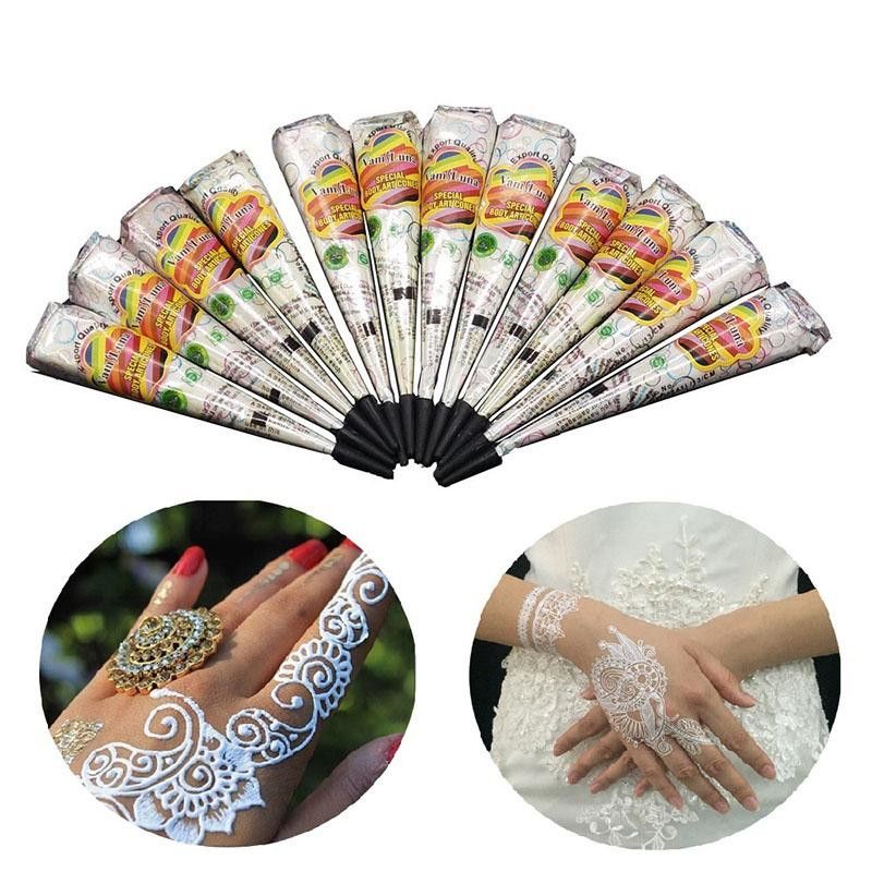 1 Paar Henna Glitter Temporare Tattoo Schablone Spitze Rose Indien