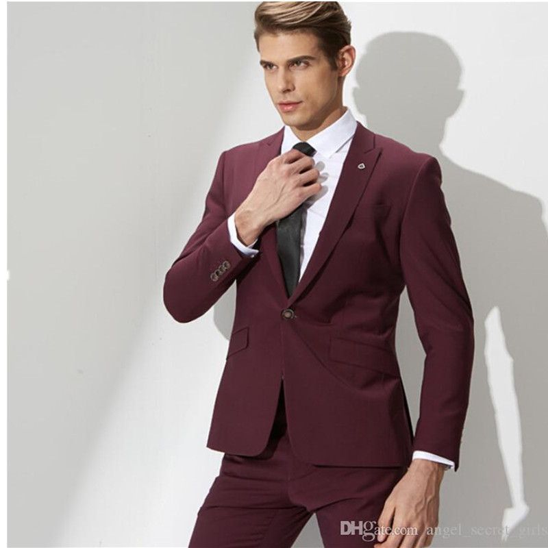 Acquista Abito Da Sposo Rosso Vestito Da Uomo Formale Moda