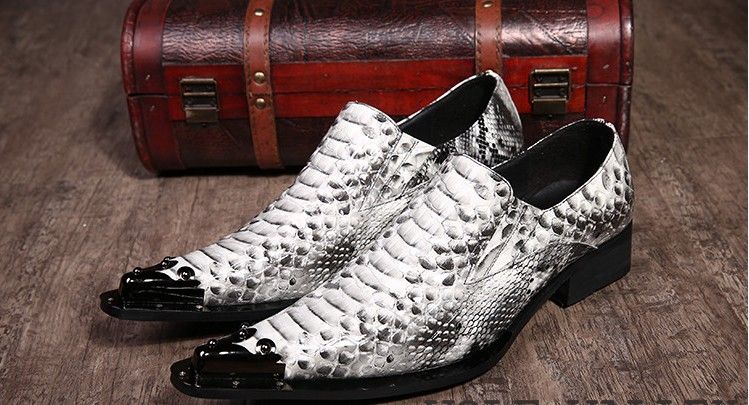 New Arrival Men Dress Shoes Luxury Flats High Quality Snake Pattern ...