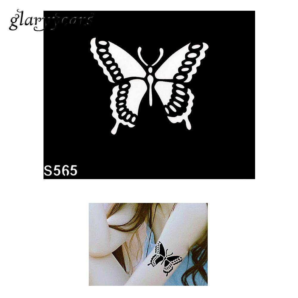 Wholesale Cool Small Indian Henna Tattoo Stencil Diy Health Women Body Art Butterfly Design Henna Tattoo Stencil Sexy Product S565 Cheap Airbrush