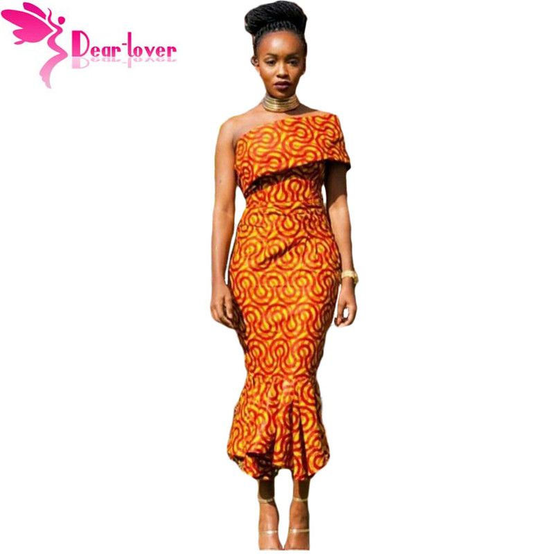 orange african print dresses