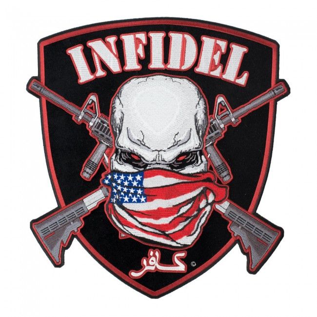America Rising Skull Embroidered 4 Inch Iron-On Patch For MC Biker Vests & Jackets