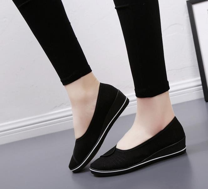 girls black wedge shoes