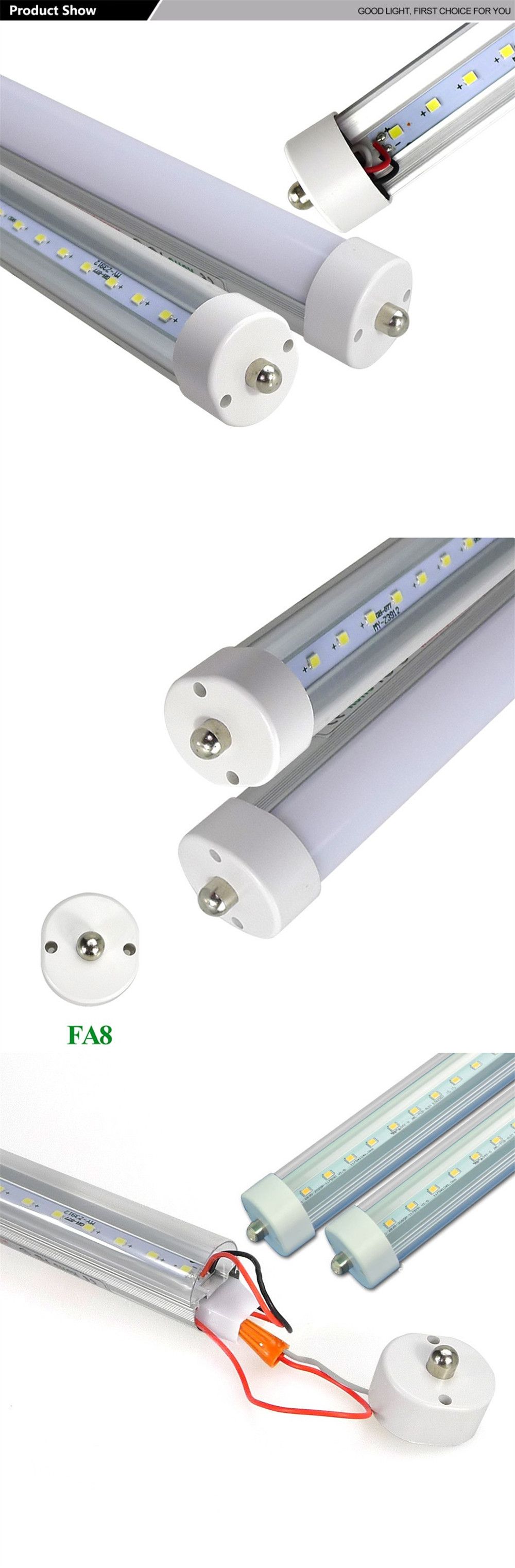 LED Light Bulbs 72W Cool White V Shaped Integrated 8ft LED