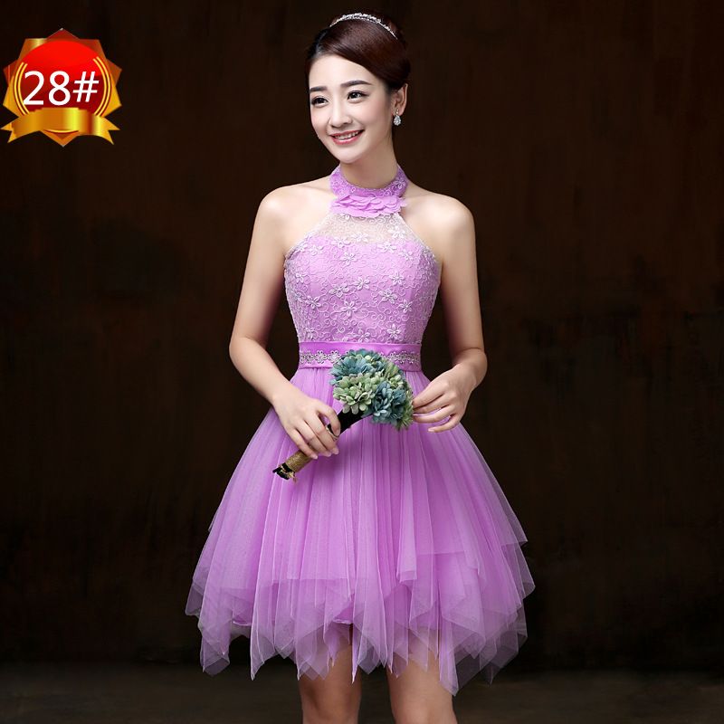 Compra 2018 Nuevos Vestidos De Dama De Honor Cortos De La Lila Boda De Las  Mujeres Del Baile De Fin De Curso Del Coctel Vestidos De Noche Elegantes  Hermosos Vestidos Baratos De