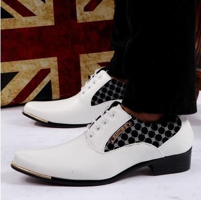 2017 Diseñador nuevo vestido blanco Novio de boda de boda zapatos de negocios informales