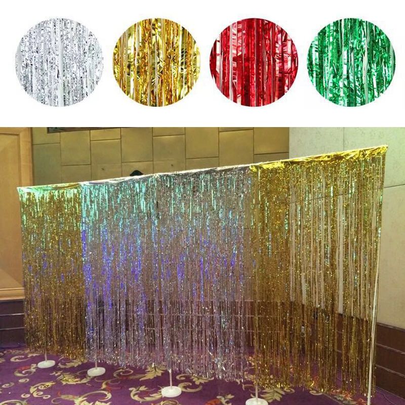 1m Tinsel Foil Fringe Curtains Door Window Curtain Photo Booth