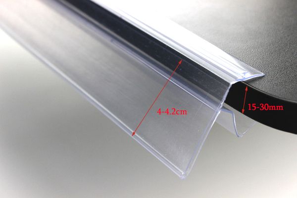 Pvc Wood Glass Shelf Guardrail Bar Cover Label Banner Holder Strip
