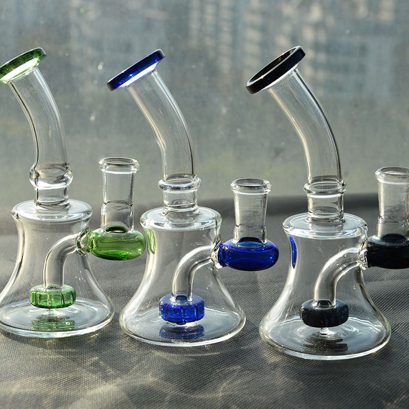 ed Mouth Piece Mini Glass Bongs With Diffused Perc 6 Inches Hand Glass