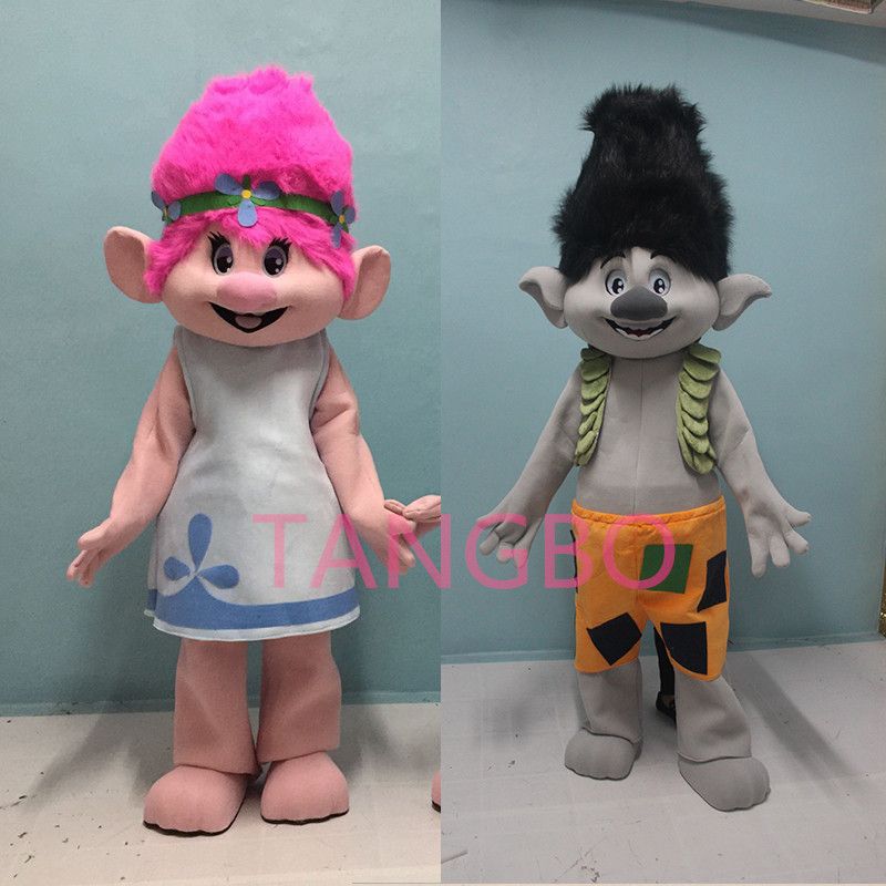 Trolls traje de mascota Traje de fantasía Poppy Mascota rama de tamaño adulto Patty vestido elfos Trolls traje de mascota Traje de fantasía Poppy Mascota rama de tamaño adulto Patty vestido elfos