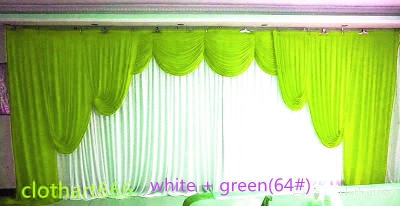 3M*6M backdrop with swags party background valance wedding backcloth stage  curtain 3*6m (