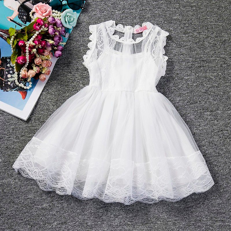 Vestido de princesa blanco para niña fiesta de para niños ropa de alta calidad vestidos
