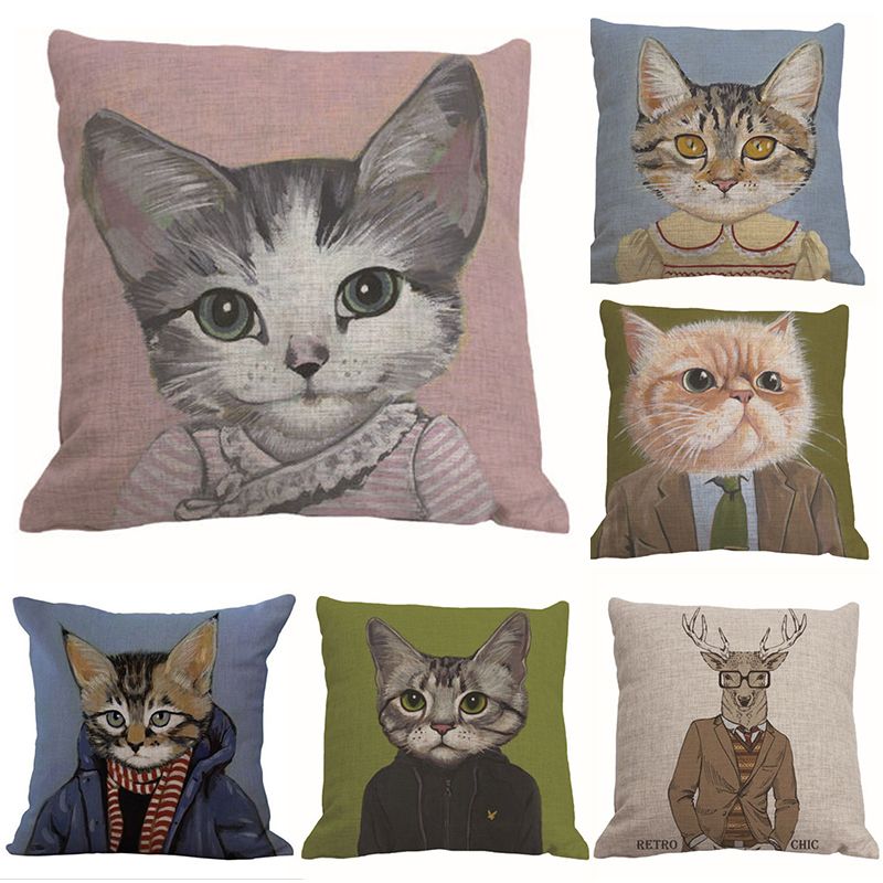 Cute Cat 3D Pattern Waist Cushion Cover Throw Pillow Case Car Home Sofa Decor Cute Cat 3D Pattern Waist Cushion Cover Throw Pillow Case Car Home Sofa Decor