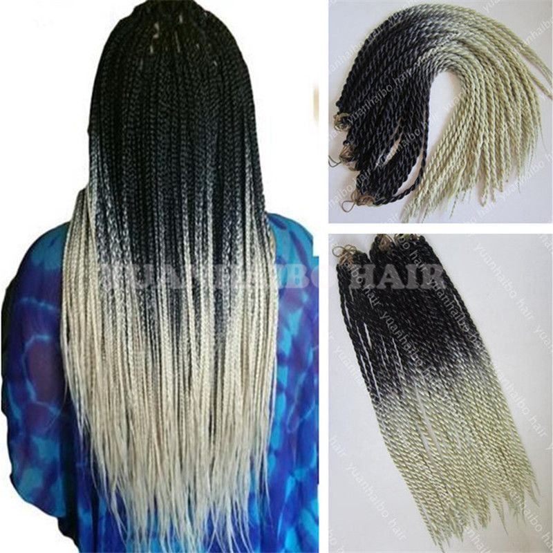 2019 High Quality 24inch Fold Black Blonde Ombre Senegalese