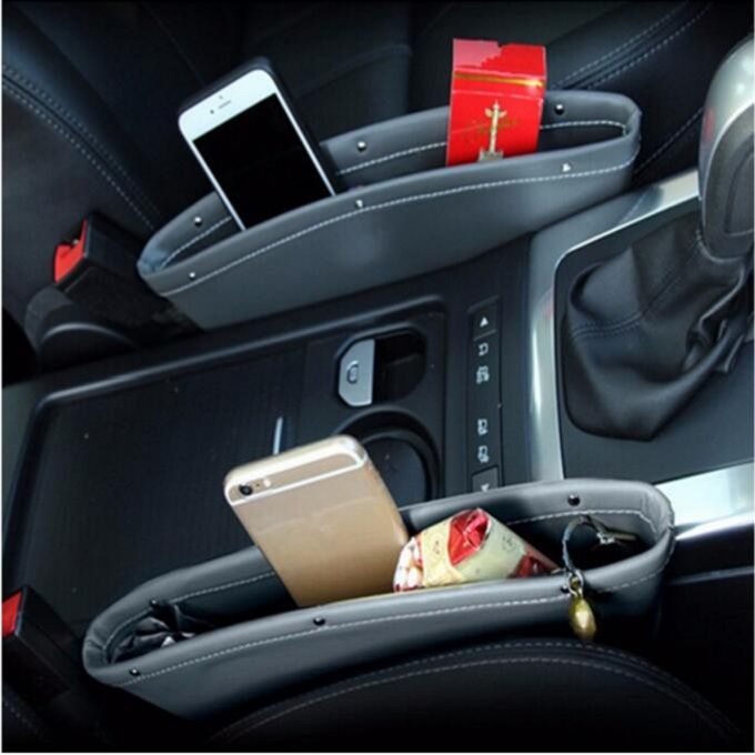 Pu Leather Car Seat Gap Pocket Organizer Side Storage Box Fill For Wallet Phone Coins Cigarette Keys Cards Accessories